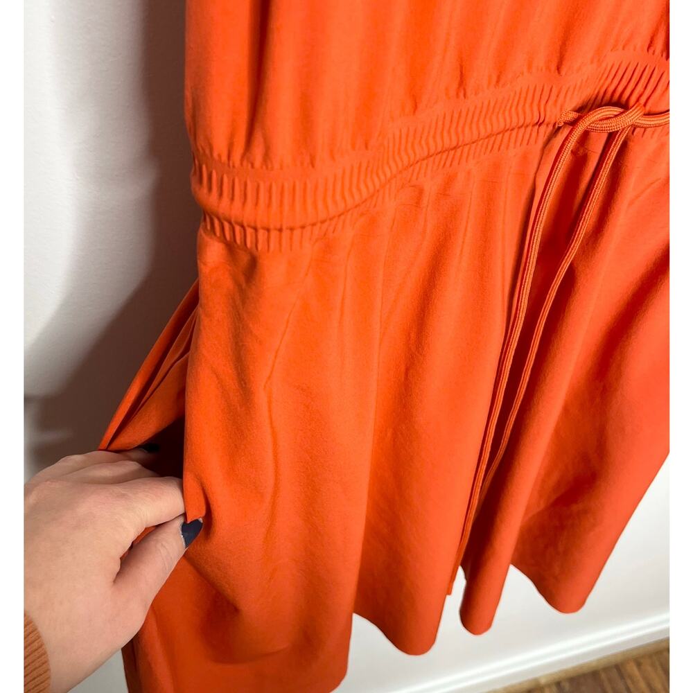 Athleta Womens Savanna Mini Dress Medium Orange Drawstring Pockets Athleisure - Picture 7 of 12